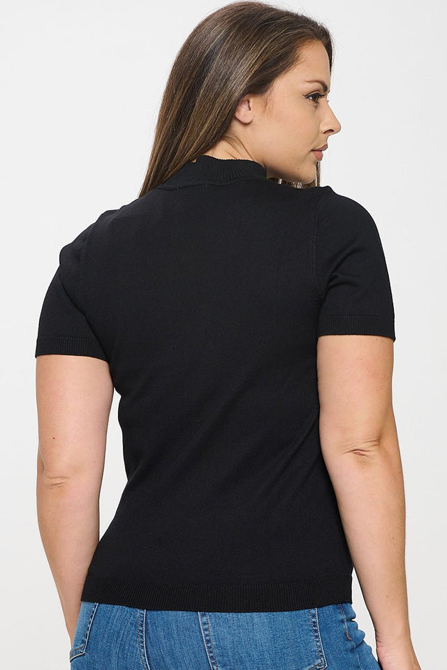 Mock Neck Top Short Sleeve - Wear with style