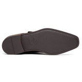 56-110-DBR Hebilla Monk Strap Italian Suede Calfskin Dark Brown