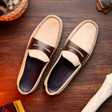 36-300-BON MONZA Sueded Italian Calfskin Driver Bone / Chestnut