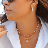 Mother of Pearl Initial Necklace Lightweight - Wear with style