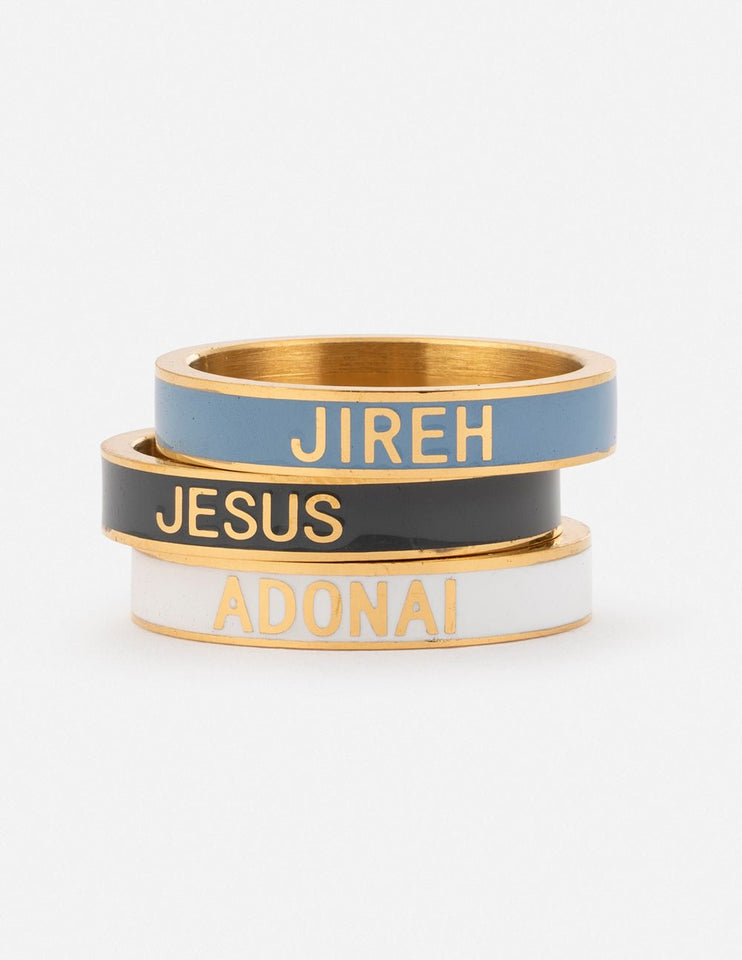 Names of God Enamel Ring Set - Wear with style