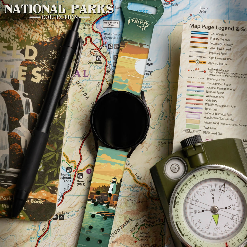 National Parks Acadia HD Watchband for Samsung, Garmin, Fossil, and More - Wear with style