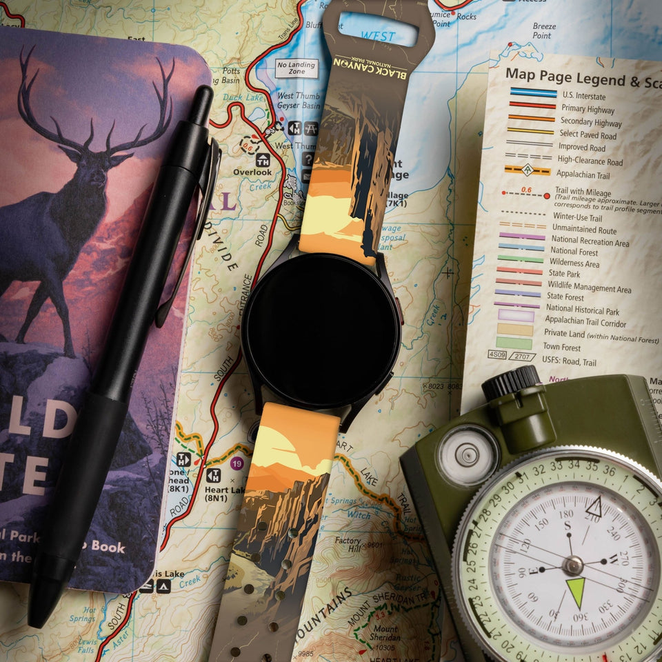 National Parks Black Canyon HD Watchband for Samsung, Garmin, Fossil, and More - Wear with style