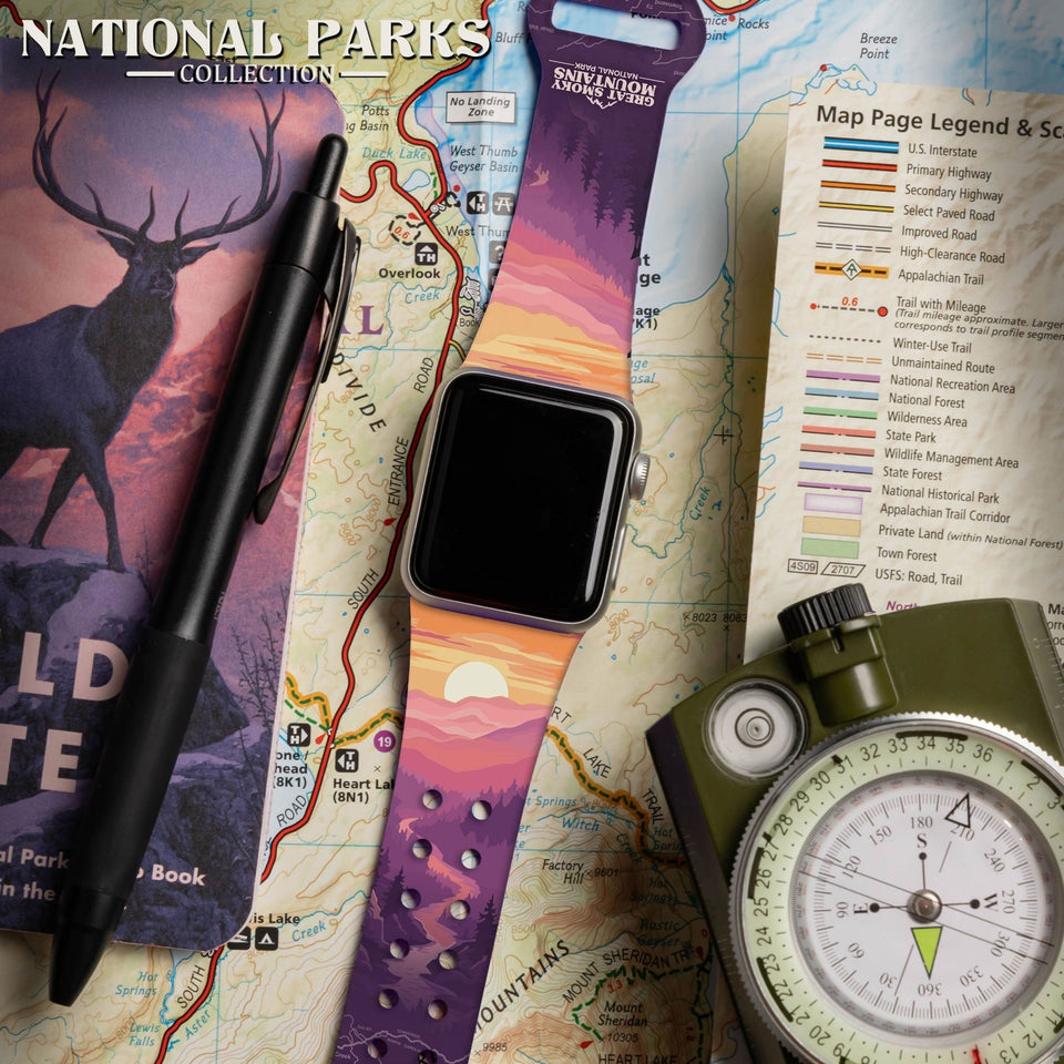 National Parks Great Smoky Mountains HD Fitbit Versa 3 & Sense 1 Watch Band - Wear with style