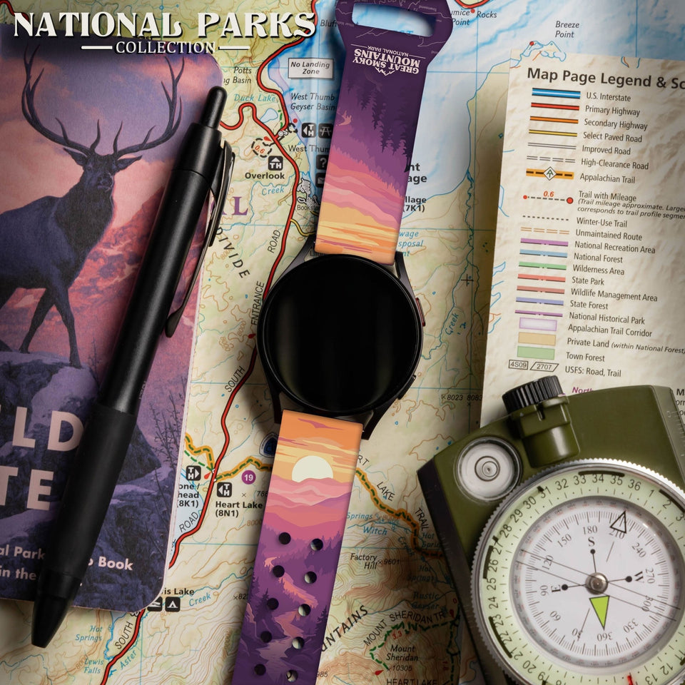 National Parks Great Smoky Mountains HD Watchband for Samsung, Garmin, Fossil, and More - Wear with style