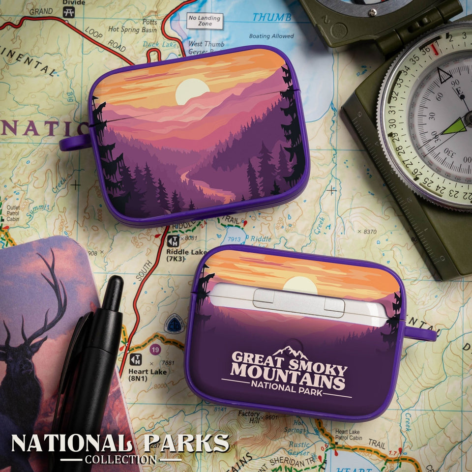 National Parks Great Smoky Mountains HDX Apple Airpods Pro 1 & 2 Case Cover - Wear with style