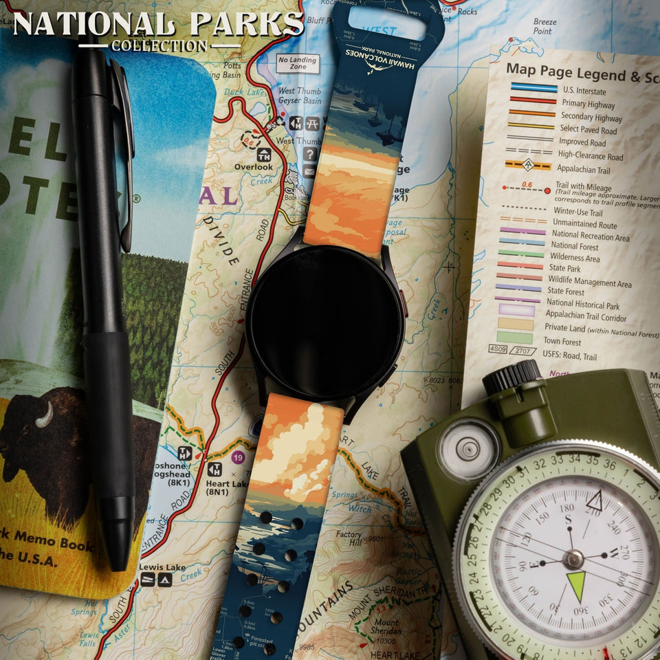 National Parks Hawaii Volcanoes HD Watchband for Samsung, Garmin, Fossil, and More - Wear with style
