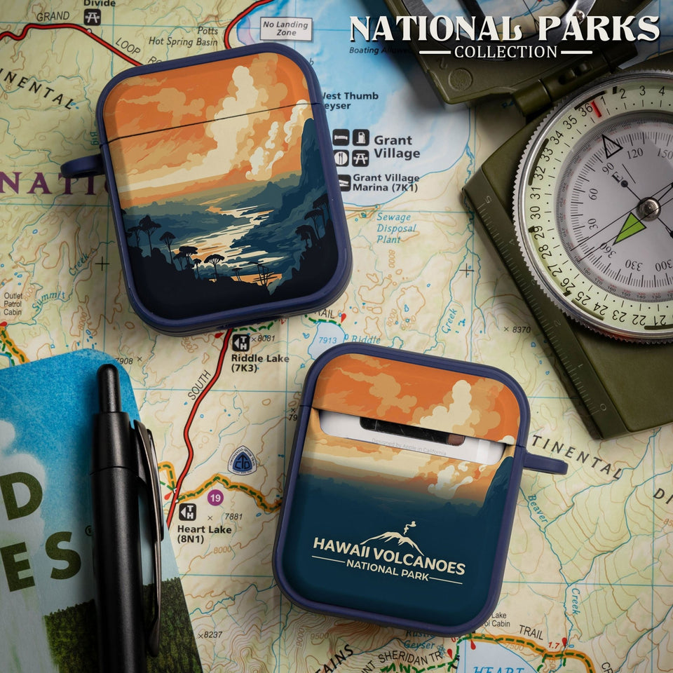 National Parks Hawaii Volcanoes HDX Apple Airpods Gen 1 & 2 Case Cover - Wear with style