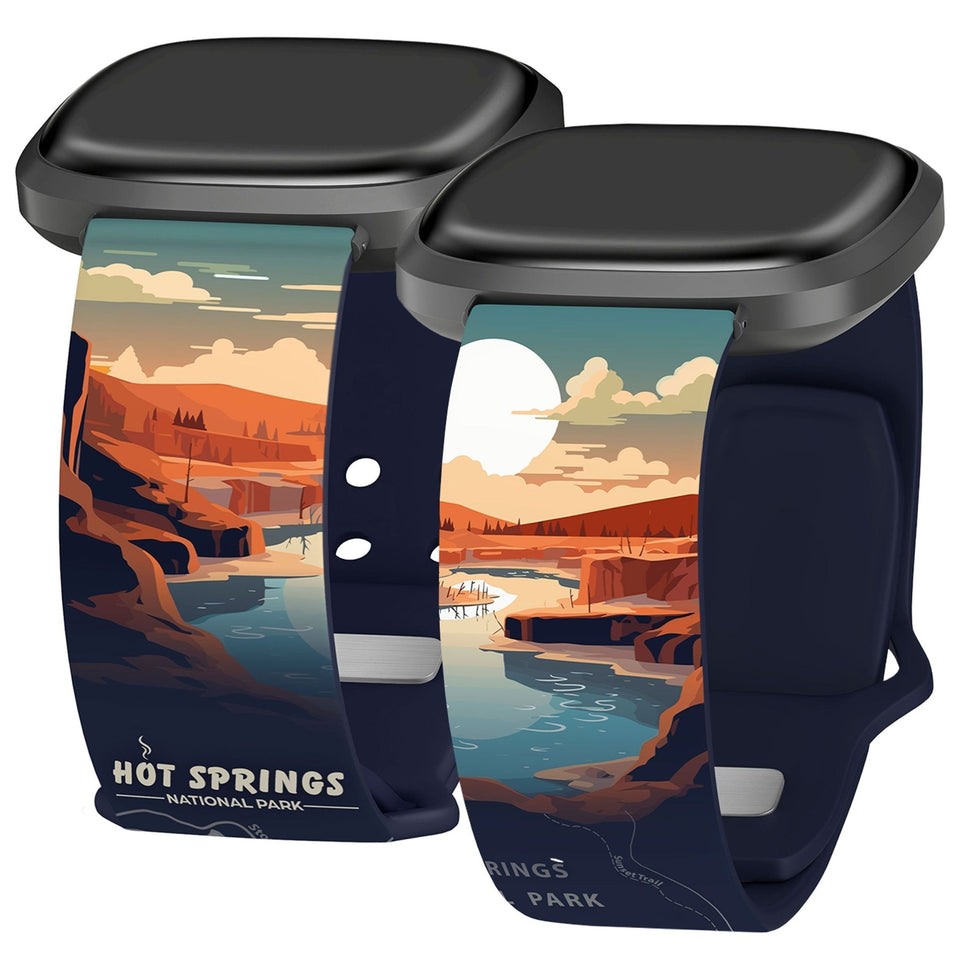 National Parks Hot Springs HD Fitbit Versa 3 & Sense 1 Watch Band - Wear with style