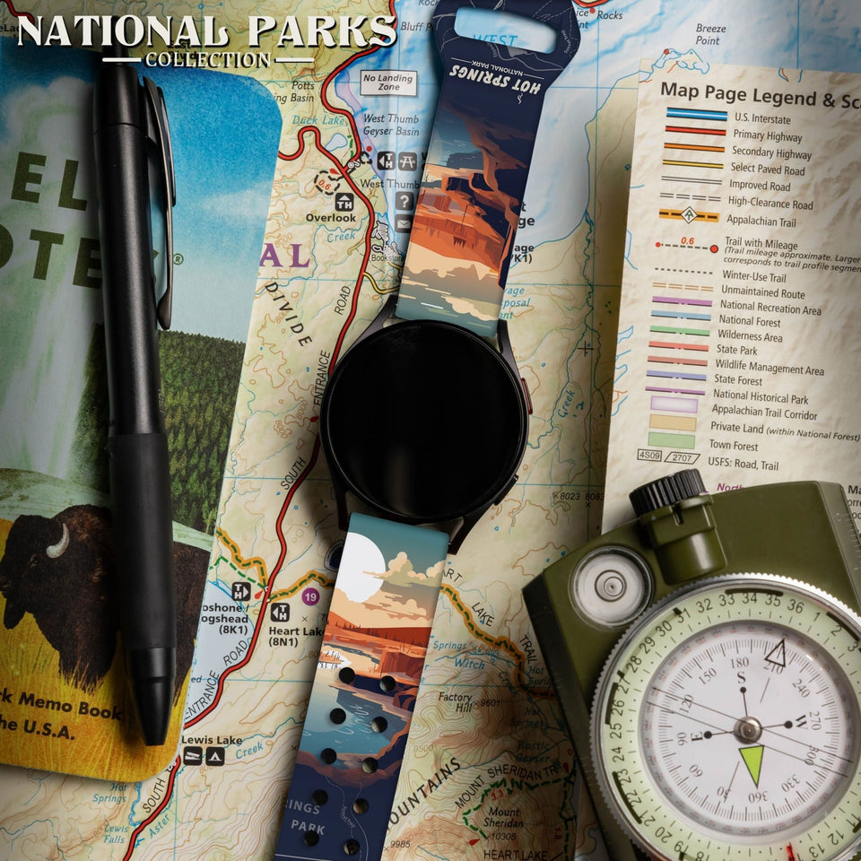 National Parks Hot Springs HD Watchband for Samsung, Garmin, Fossil, and More - Wear with style