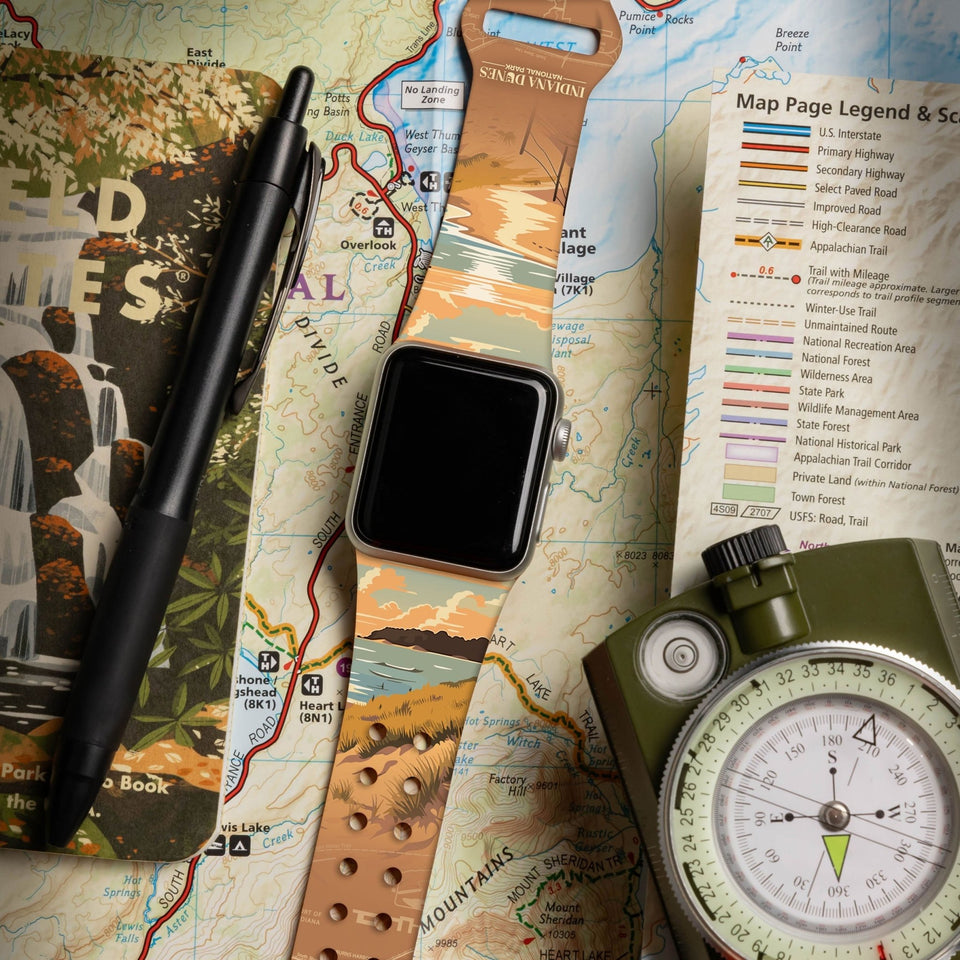 National Parks Indiana Dunes HD Fitbit Versa 3 & Sense 1 Watch Band - Wear with style