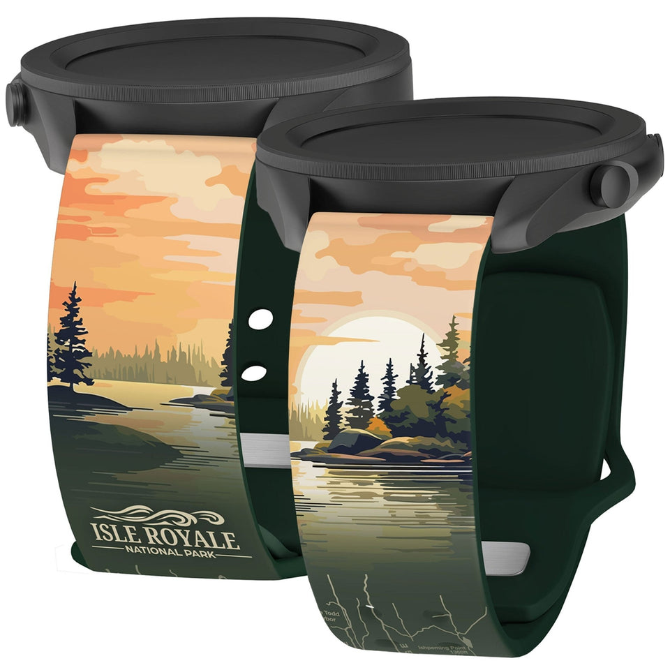 National Parks Isla Royale HD Watchband for Samsung, Garmin, Fossil, and More - Wear with style