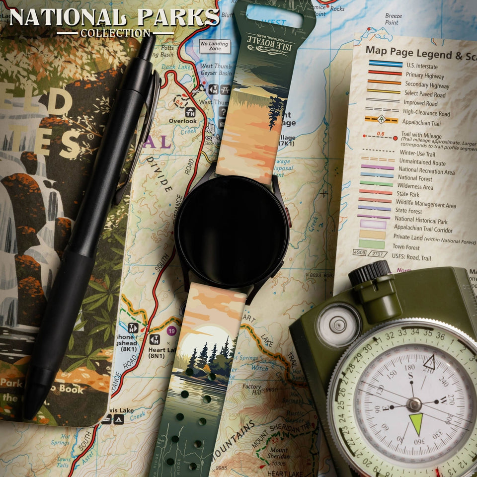 National Parks Isla Royale HD Watchband for Samsung, Garmin, Fossil, and More - Wear with style
