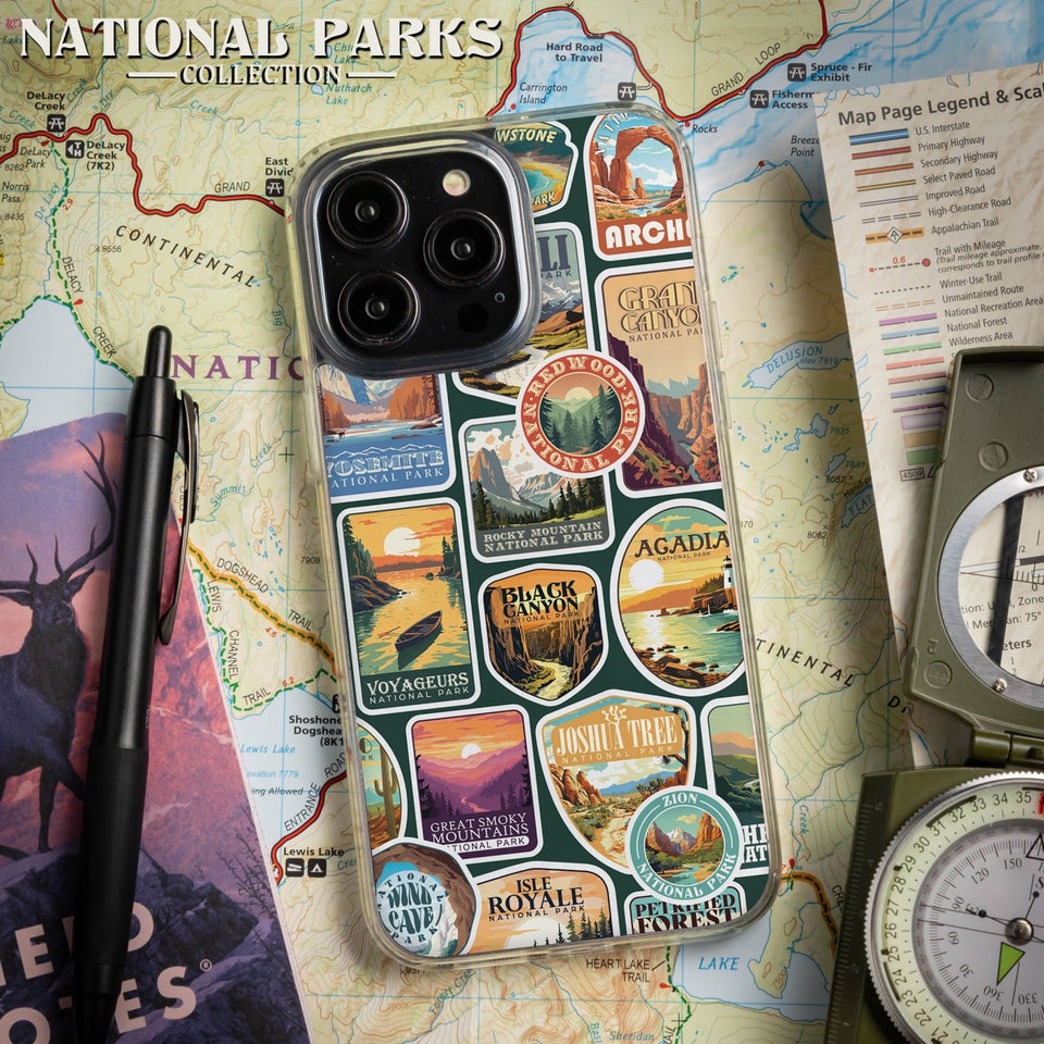 National Parks Stickers HD Apple iPhone 14 Series Mag - Safe Phone Case - Wear with style