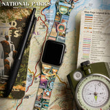 National Parks Stickers HD Fitbit Versa 3 & Sense 1 Watch Band - Wear with style