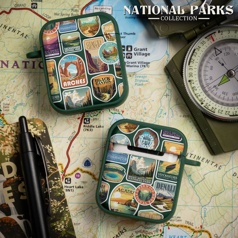 National Parks Stickers HDX Apple Airpods Gen 1 & 2 Case Cover - Wear with style