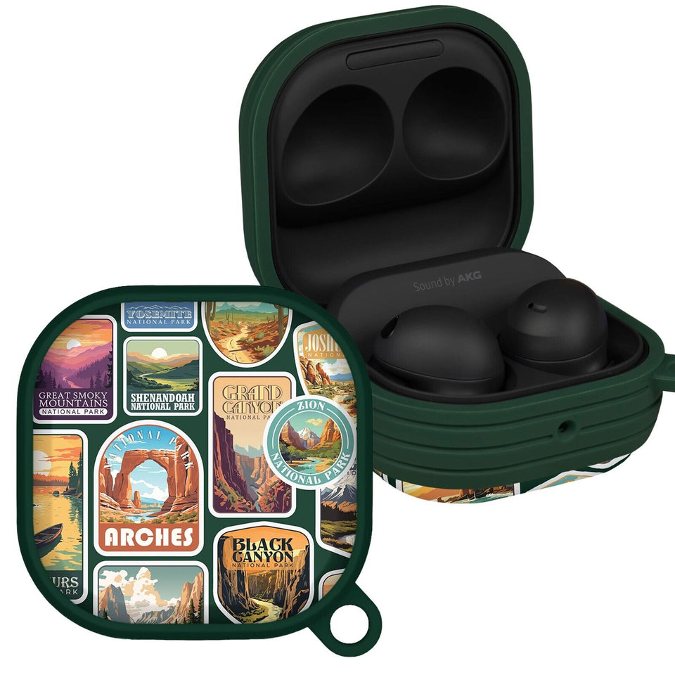 National Parks Stickers HDX Samsung Galaxy Buds Pro & Buds Live Case Cover - Wear with style
