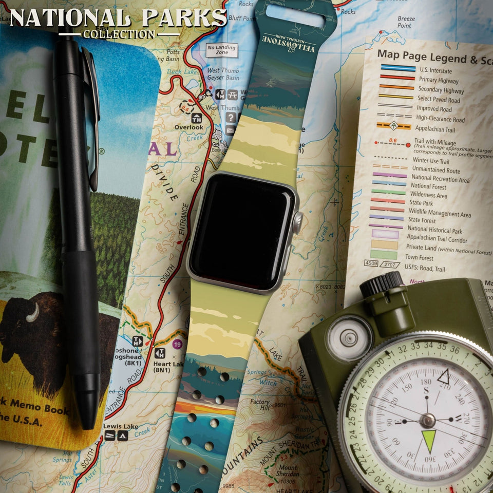 National Parks Yellowstone HD Fitbit Versa 3 & Sense 1 Watch Band - Wear with style