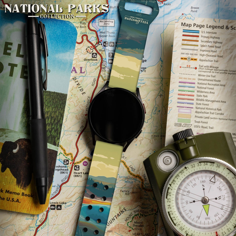 National Parks Yellowstone HD Watchband for Samsung, Garmin, Fossil, and More - Wear with style
