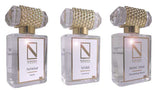 Natural Perfume Gift Set 3 × 1.76 fl oz Eau de Parfum A luxury trio of organic essential oil perfumes: Nourishing Blend, Rose, and Coconut. Natural, non - synthetic, sensual, and uplifting. - Wear with style