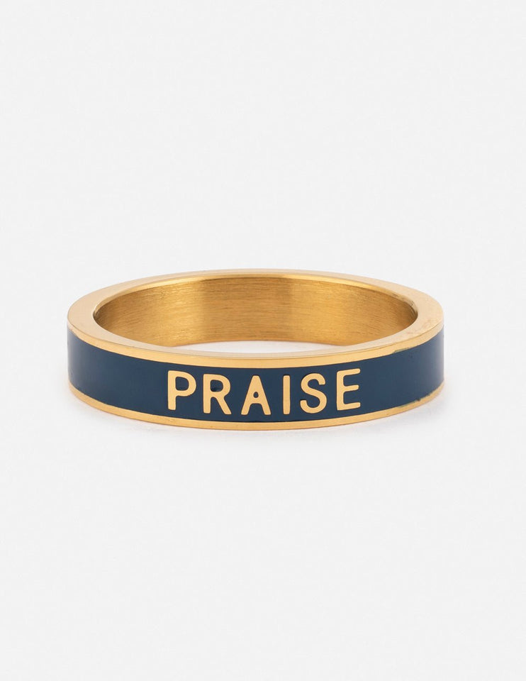 Navy Enamel Praise Ring - Wear with style
