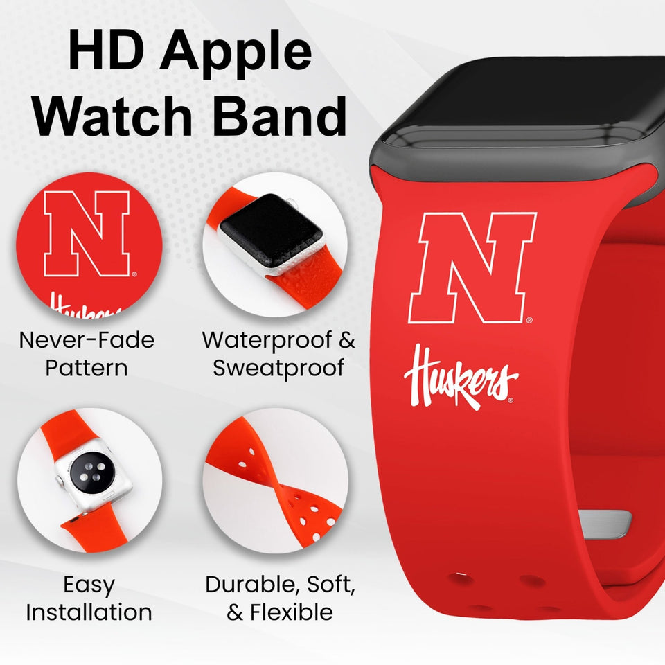 Nebraska Huskers HD Apple Watch Band - Wear with style