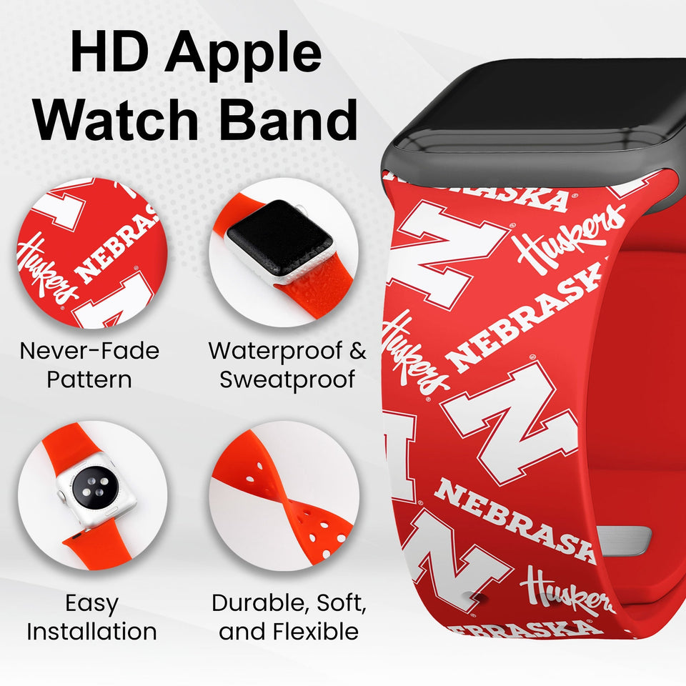 Nebraska Huskers HD Apple Watch Band - Wear with style