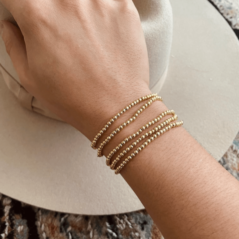 NEW 3mm Gold Bead Bracelet - Wear with style