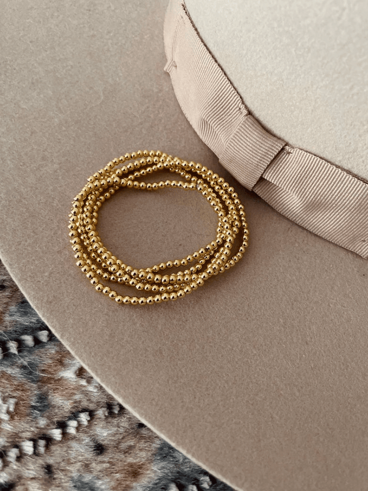 NEW 3mm Gold Bead Bracelet - Wear with style