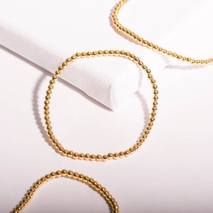 NEW 3mm Gold Bead Bracelet - Wear with style