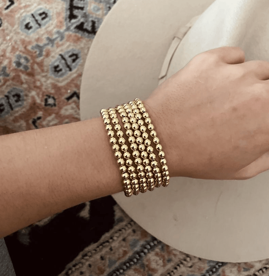NEW 5mm Gold Bead Bracelet - Wear with style