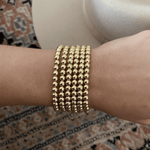 NEW 5mm Gold Bead Bracelet - Wear with style