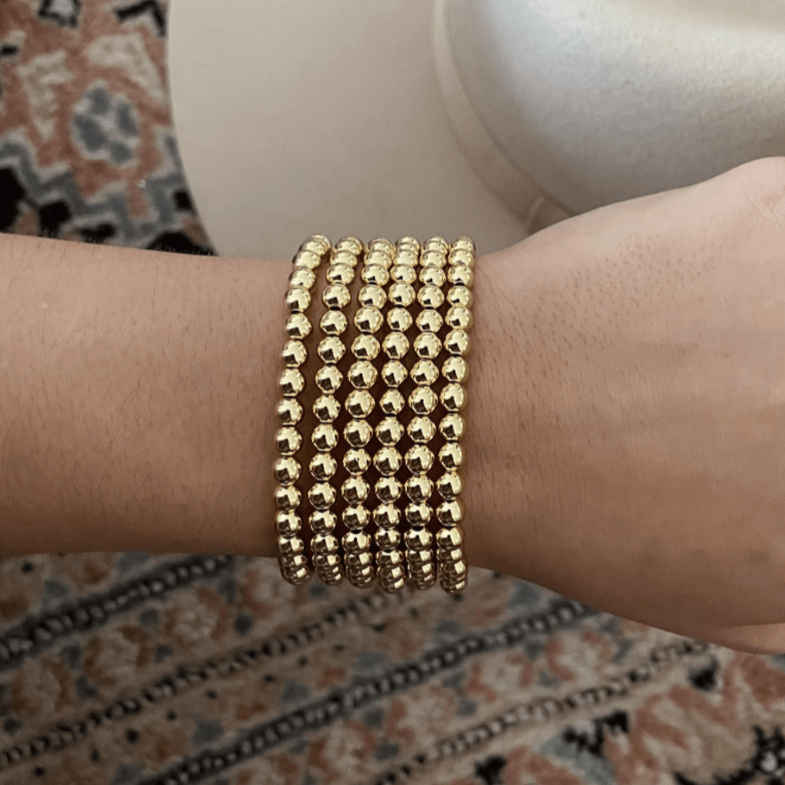NEW 5mm Gold Bead Bracelet - Wear with style
