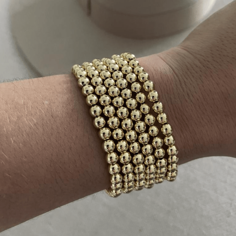 NEW 5mm Gold Bead Bracelet - Wear with style