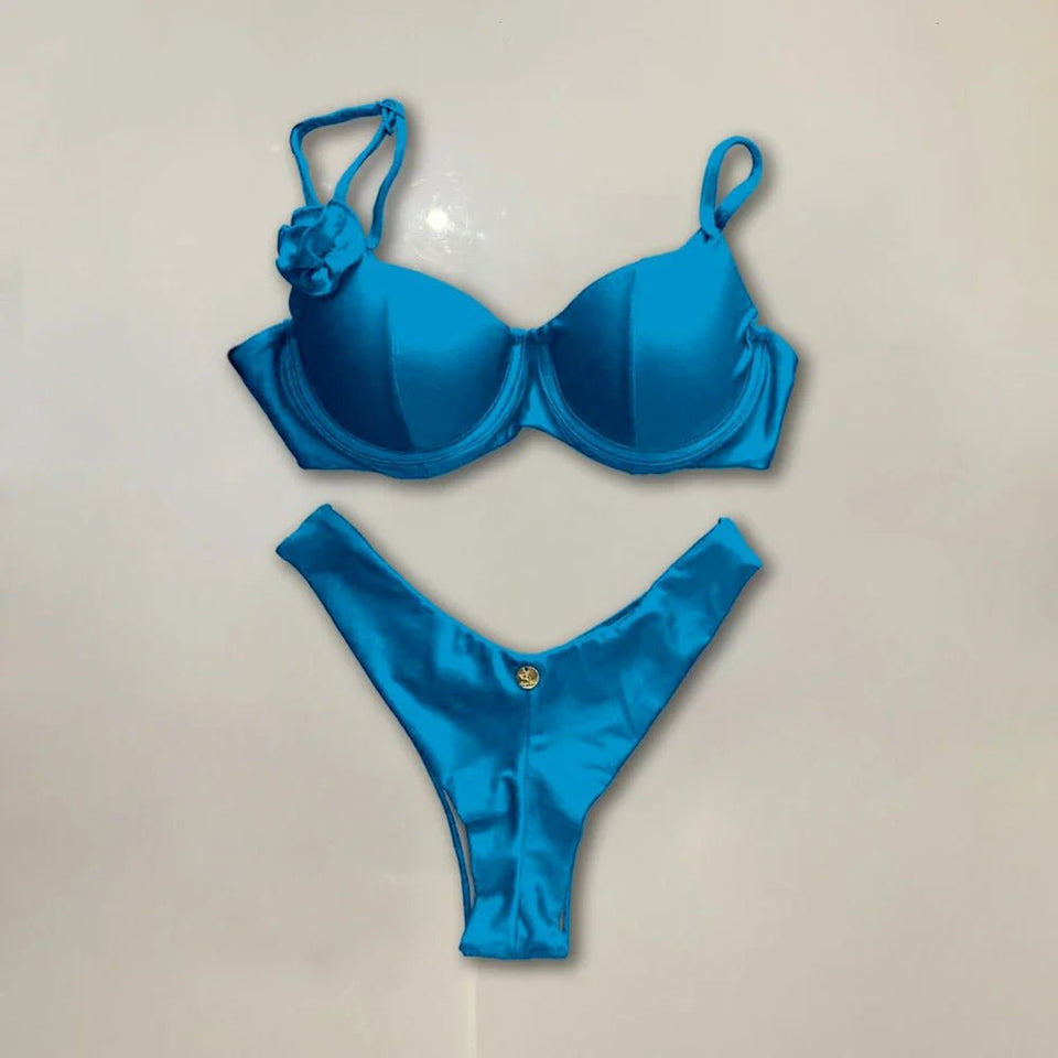New bright color vacation two piece swimwear - Wear with style