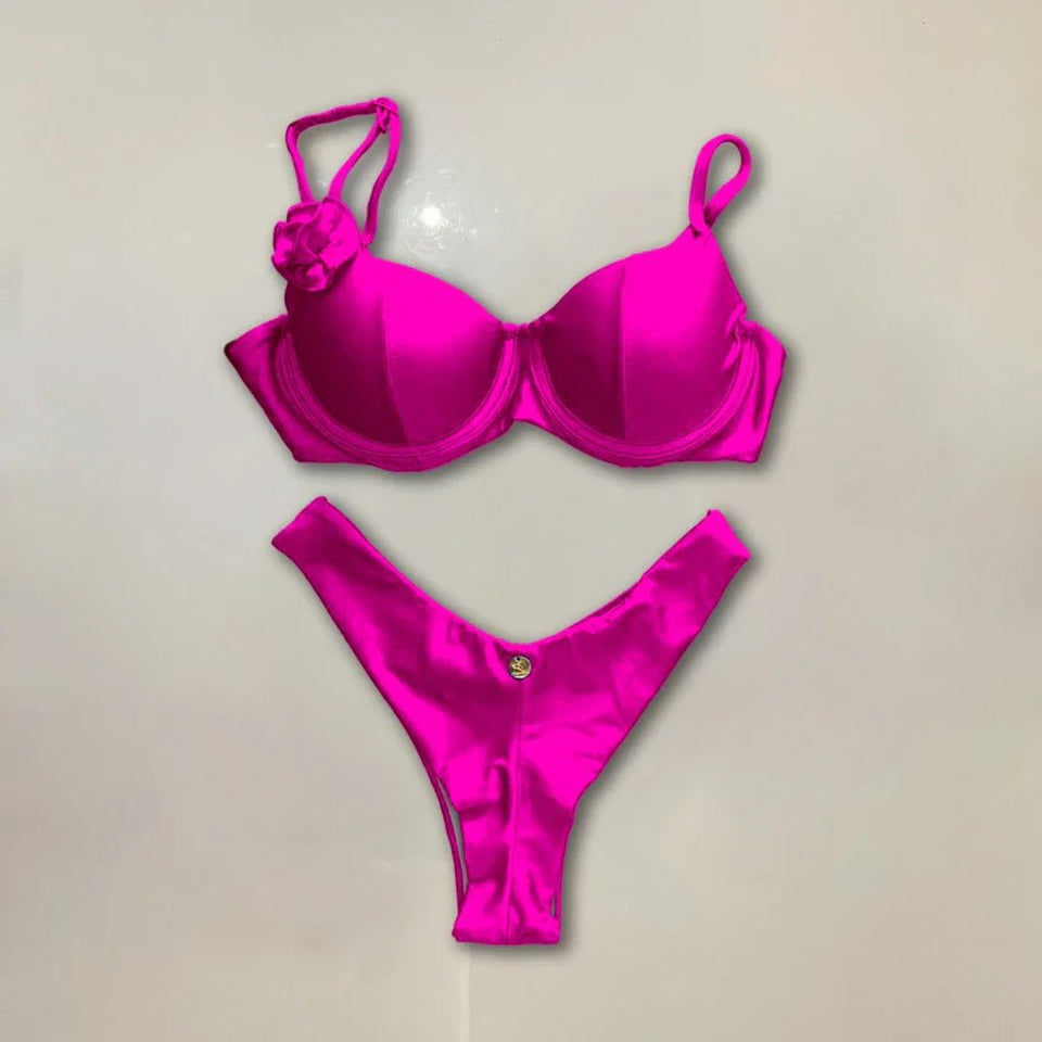 New bright color vacation two piece swimwear - Wear with style