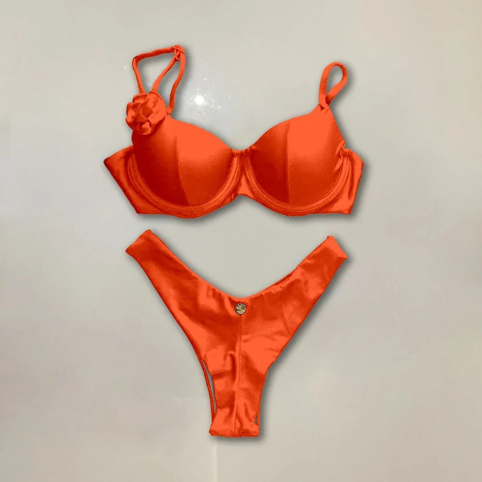 New bright color vacation two piece swimwear - Wear with style