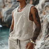 New Summer Men Knitted Two Piece Set Shorts set - Wear with style