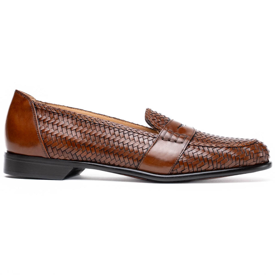 15-585-CGN NICOLA Italian Calfskin Basketweave, Cognac