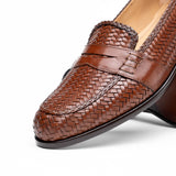 15-585-CGN NICOLA Italian Calfskin Basketweave, Cognac