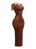 Not So Casual Collar neck Short Sleeve Maxi Dress - Wear with style