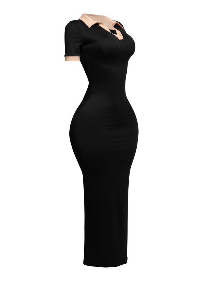 Not So Casual Collar neck Short Sleeve Maxi Dress - Wear with style