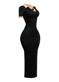 Not So Casual Collar neck Short Sleeve Maxi Dress - Wear with style