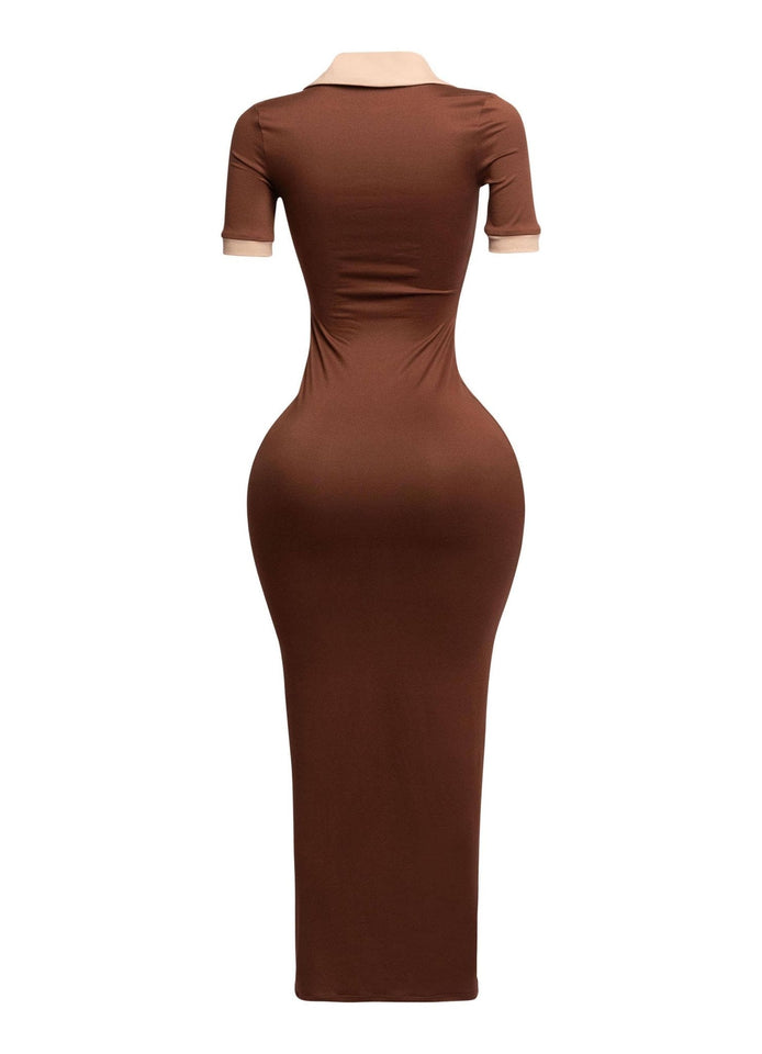 Not So Casual Collar neck Short Sleeve Maxi Dress - Wear with style