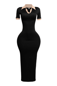 Not So Casual Collar neck Short Sleeve Maxi Dress - Wear with style