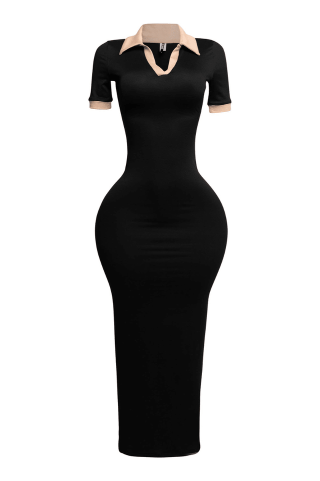 Not So Casual Collar neck Short Sleeve Maxi Dress - Wear with style