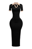 Not So Casual Collar neck Short Sleeve Maxi Dress - Wear with style