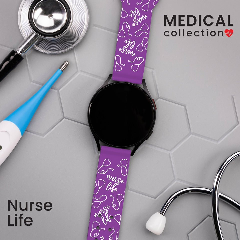 Nursing HD Watchband for Samsung, Garmin, Fossil, and More for Samsung, Garmin, Fossil, and More - Wear with style