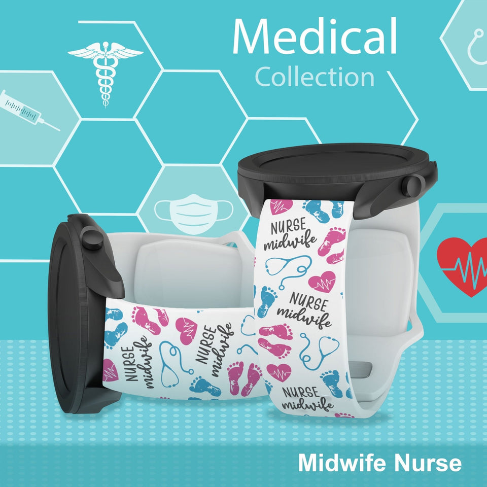 Nursing HD Watchband for Samsung, Garmin, Fossil, and More for Samsung, Garmin, Fossil, and More - Wear with style