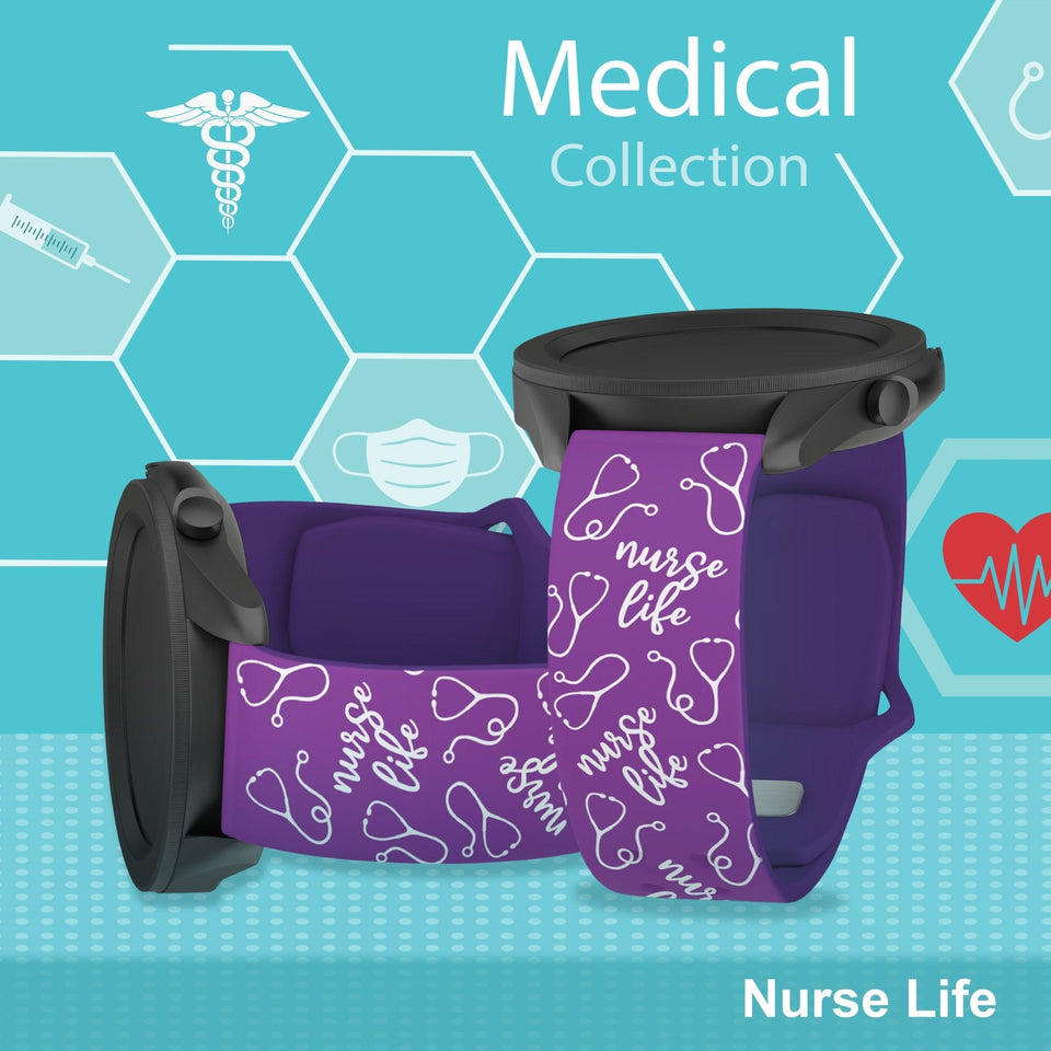 Nursing HD Watchband for Samsung, Garmin, Fossil, and More for Samsung, Garmin, Fossil, and More - Wear with style